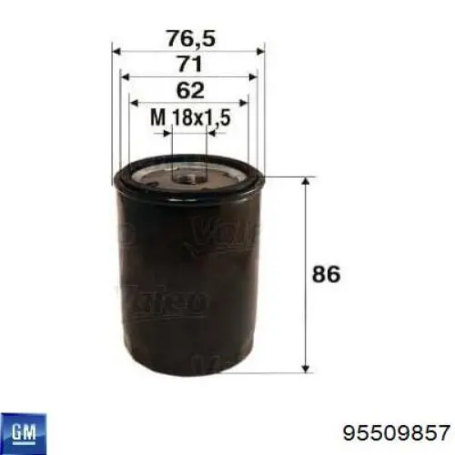 Portafiltro de aceite General Motors 95509857 precio, desde 2,22 EUR