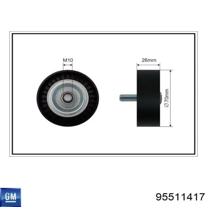 55190811 General Motors polea inversión / guía, correa poli v