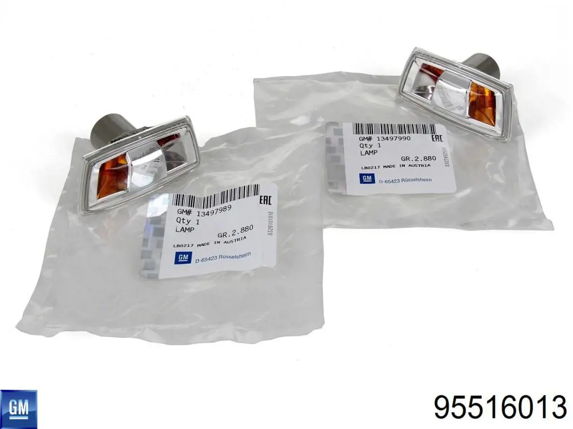 Escobillas de limpiaparabrisas delanteras General Motors 95516013