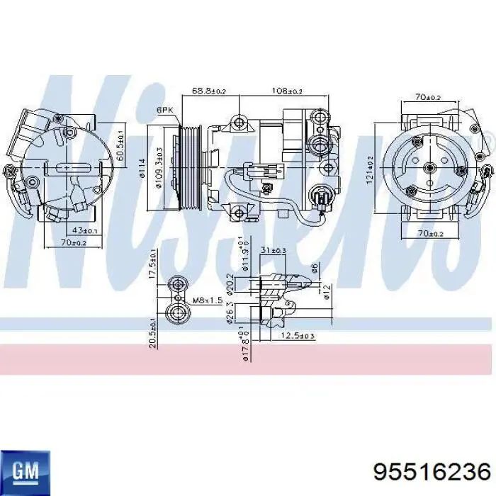 95516236 General Motors compresor de aire acondicionado