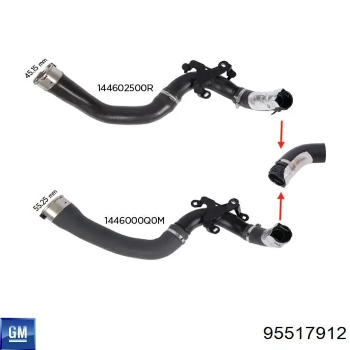 Tubo del sensor de presión de gases de escape 95517912 General Motors