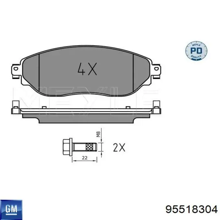 95518304 General Motors pastillas de freno delanteras