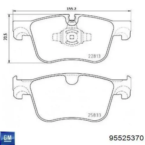 95525370 General Motors pastillas de freno delanteras