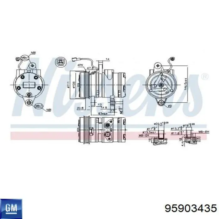Comprar 95903435 General Motors Compresor de aire acondicionado coche