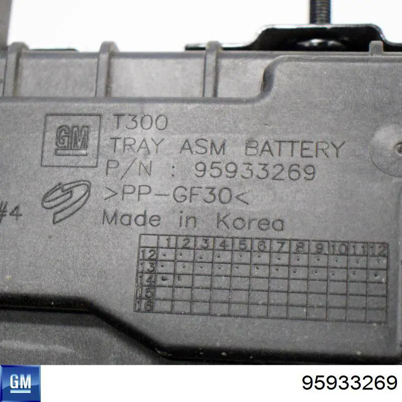 Bandeja de la batería General Motors 95933269