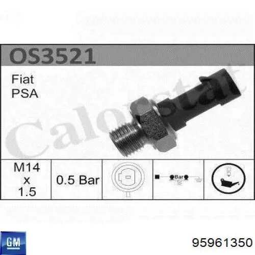 Indicador, presión del aceite Fiat 500 312