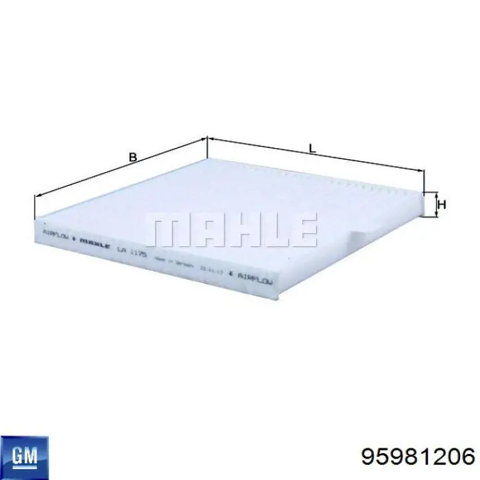 Comprar 95981206 General Motors Filtro de aire del habitáculo