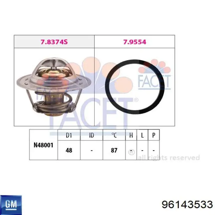 Comprar 96143533 General Motors Termostato