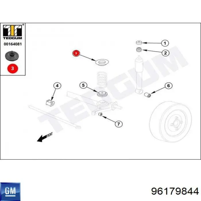 Aislador de resorte trasero superior A80033D Korea (oem)