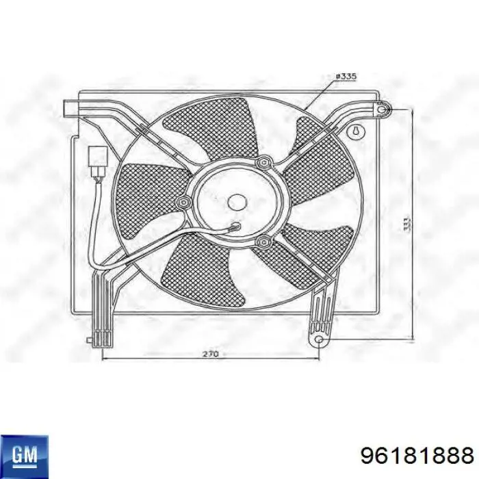Difusor del radiador del aire acondicionado con ventilador y motor General Motors 96181888 precio, desde 42,11 EUR