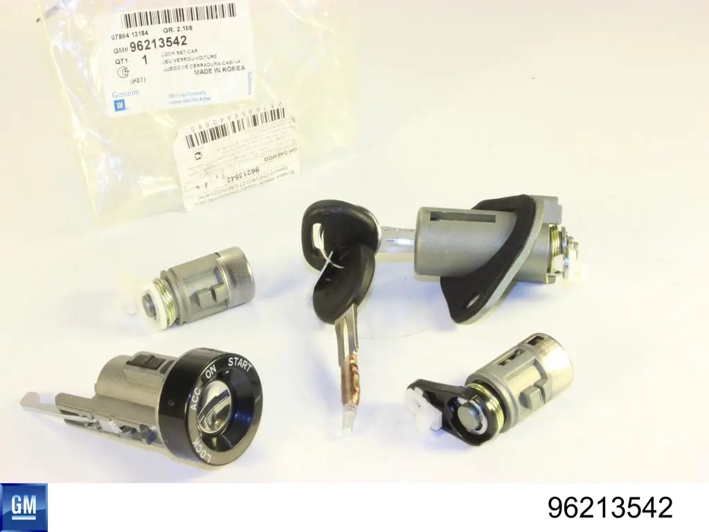 96213542 General Motors Juego de cerradura de puertas y encendido con llaves