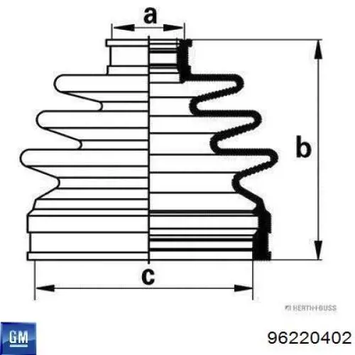 Fuelle, palier delantero exterior General Motors 96220402 precio, desde 8,30 EUR