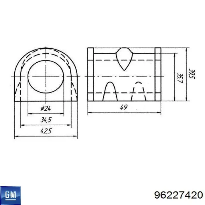 Comprar 96227420 General Motors Buje de barra estabilizadora delantera