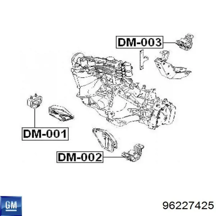 96227425 General Motors soporte de motor derecho