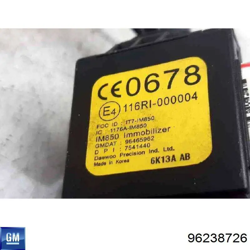 Conmutador de arranque 96238726 General Motors