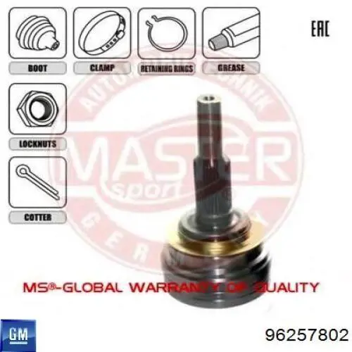 Comprar 96257802 General Motors Junta homocinetica