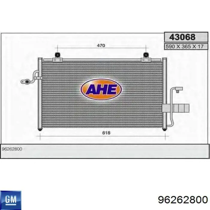 96262800 General Motors Radiador de aire acondicionado