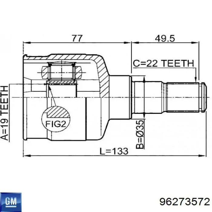 Comprar 96273572 General Motors Junta homocinética interna delantera