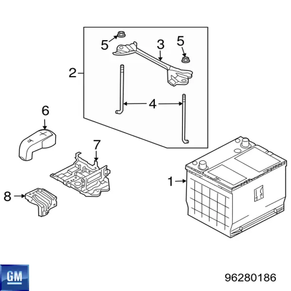 Soporte de batería General Motors 96280186 precio, desde 18,59 EUR