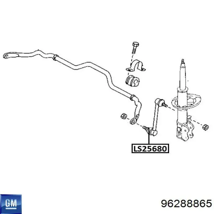 Soporte de barra estabilizadora delantera Chevrolet Aveo 2 T250, T255