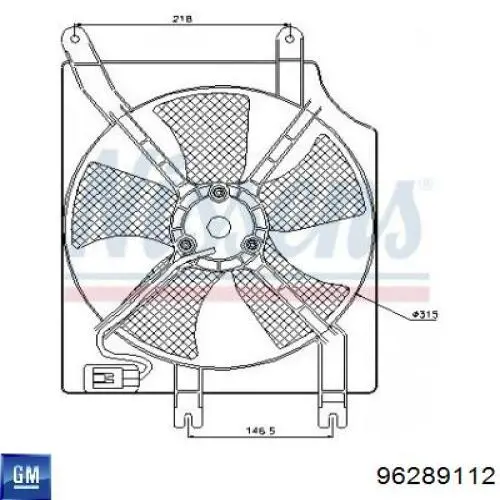 Comprar 96289112 General Motors Difusor del radiador del aire acondicionado con ventilador y motor