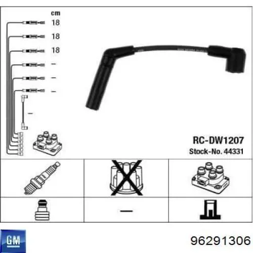 Comprar 96291306 General Motors Cable de bujía