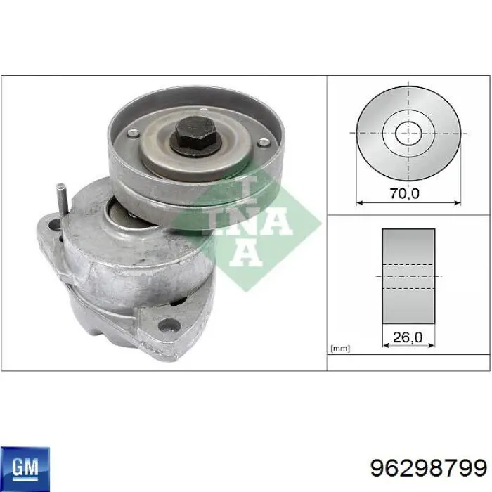 Tensor de la correa trapecial General Motors 96298799 precio, desde 28,24 EUR