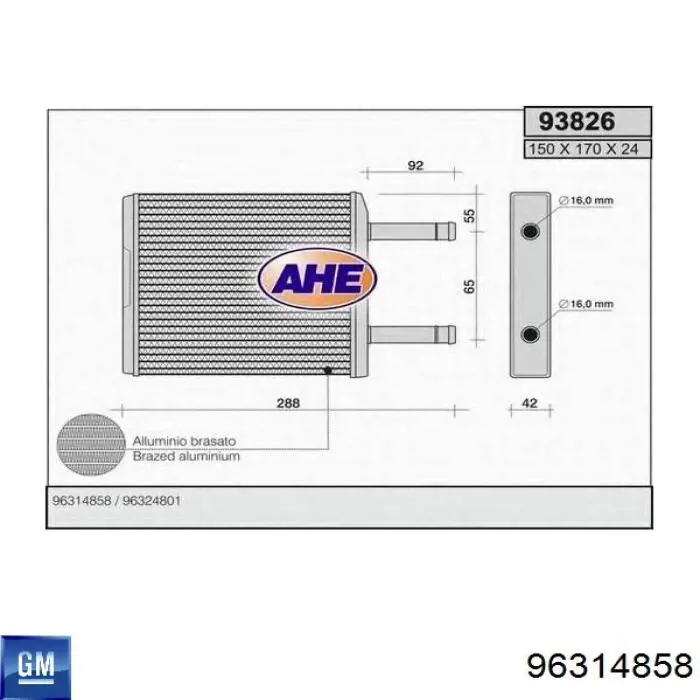 Comprar 96314858 General Motors Radiador calefacción