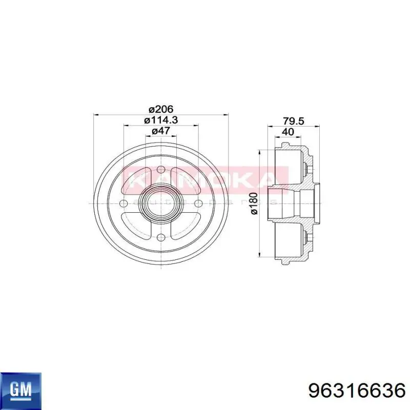 Comprar 96316636 General Motors Tambor de freno trasero