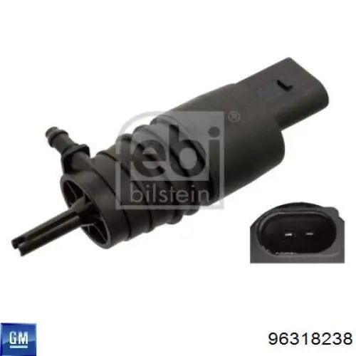 Comprar 96318238 General Motors Bomba de agua limpiaparabrisas, delantera
