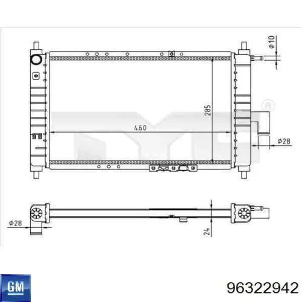 96322942 General Motors radiador