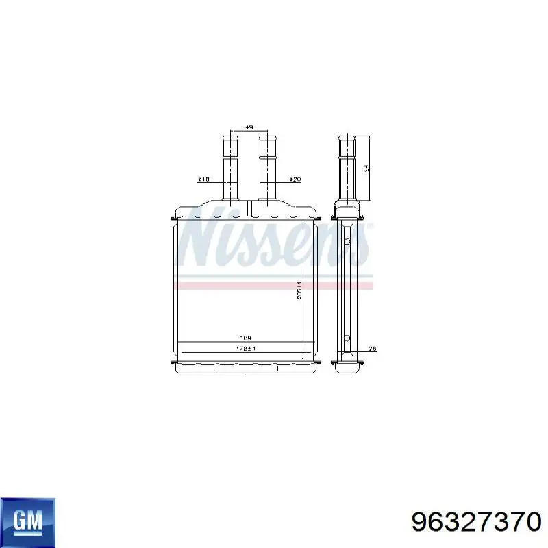 Radiador de calefacción General Motors 96327370 precio, desde 48,01 EUR