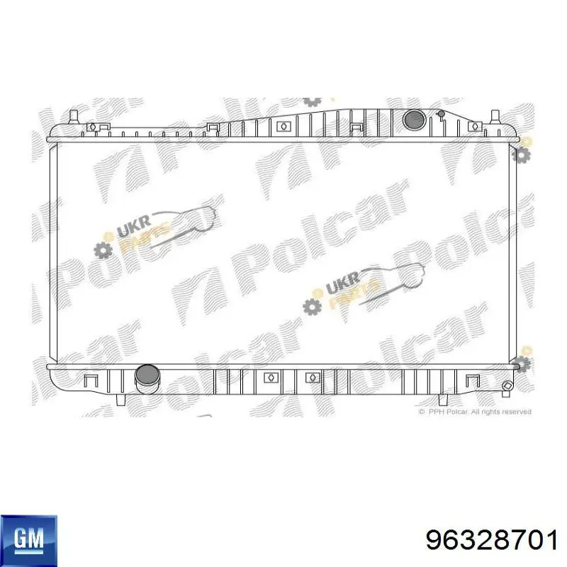 96328701 General Motors radiador refrigeración del motor