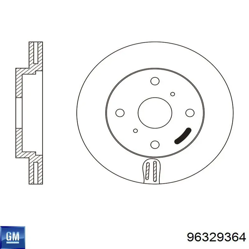 Disco de freno 96329364 General Motors