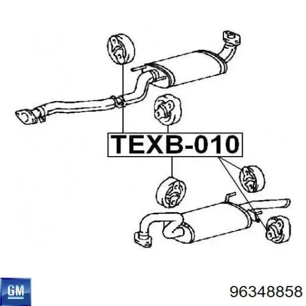 Almohadilla de tope silenciador General Motors 96348858 precio, desde 2,01 EUR