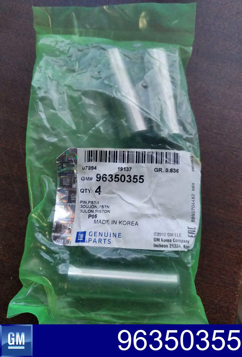 Comprar 96350355 General Motors Bulón de pistón
