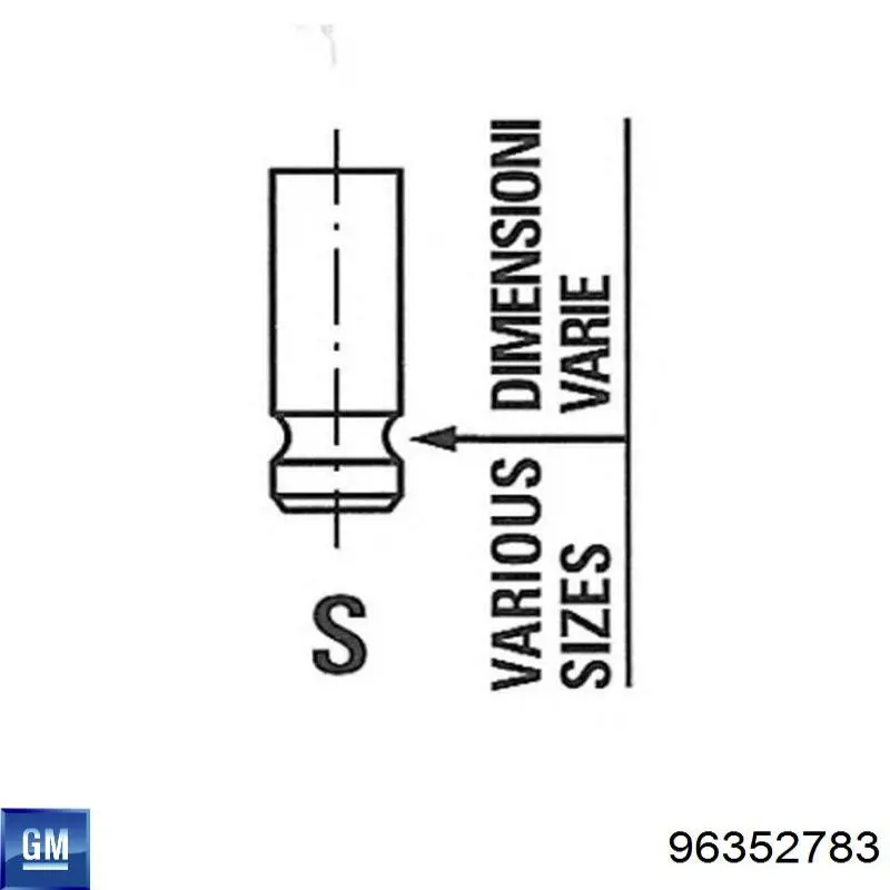 96352783 General Motors válvula de escape