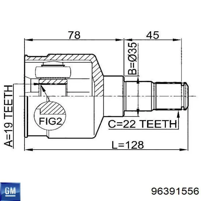 96391556 General Motors Junta homocinética interna delantera