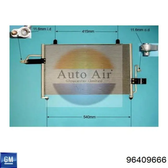 Comprar 96409666 General Motors Condensador de aire acondicionado