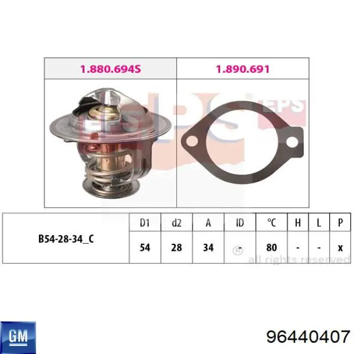 Termostato General Motors 96440407 precio, desde 11,26 EUR
