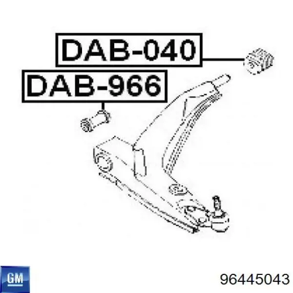 Silentblock de brazo de suspensión General Motors 96445043 precio, desde 5,94 EUR