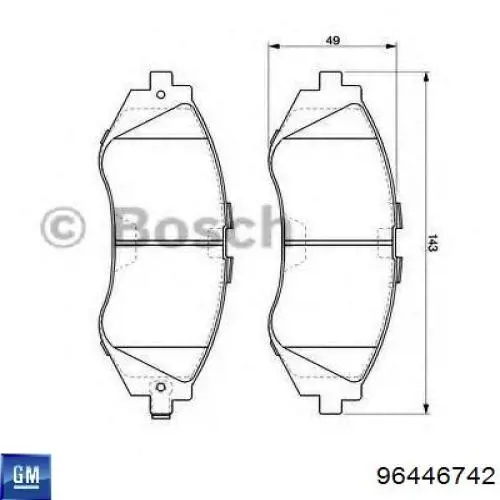 96349059 General Motors Pastillas delanteras