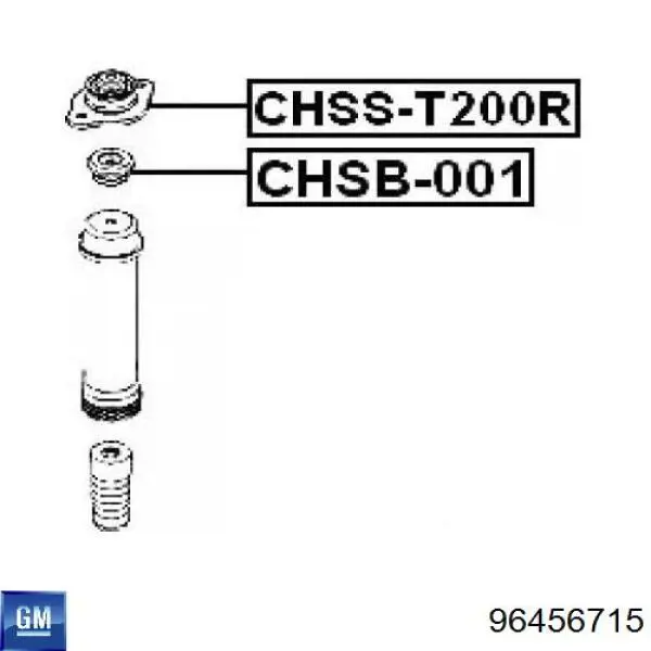 Almohadilla de tope, suspensión trasera para Chevrolet Aveo (T200)