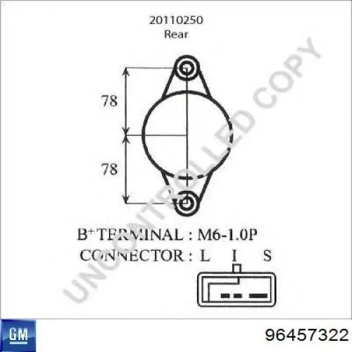 96457322 General Motors Alternador de coche