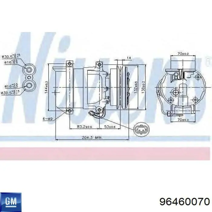 Compresor de aire acondicionado 96460070 General Motors