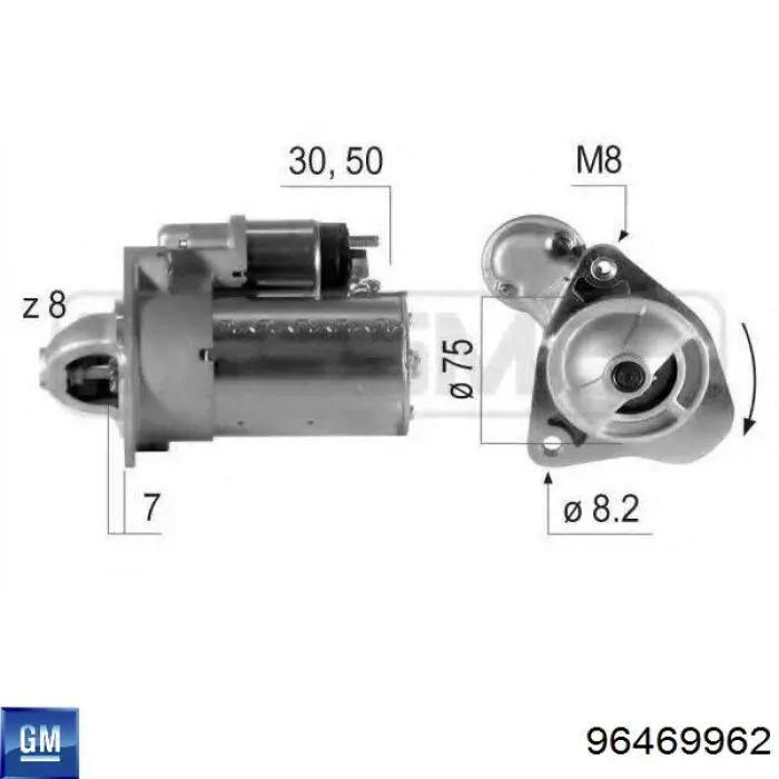 96469962 General Motors motor de arranque