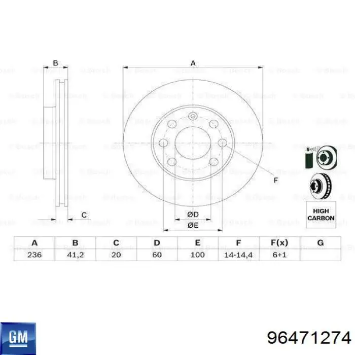 Comprar 96471274 General Motors Freno de disco delantero