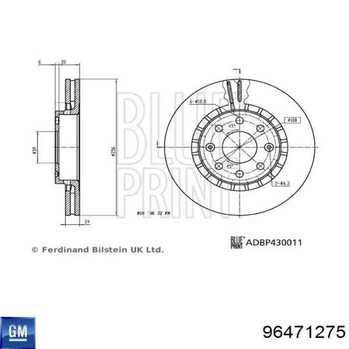 Frenos delanteros General Motors 96471275 precio, desde 46,77 EUR