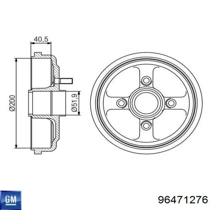 Tambor de freno trasero General Motors 96471276 precio, desde 53,72 EUR
