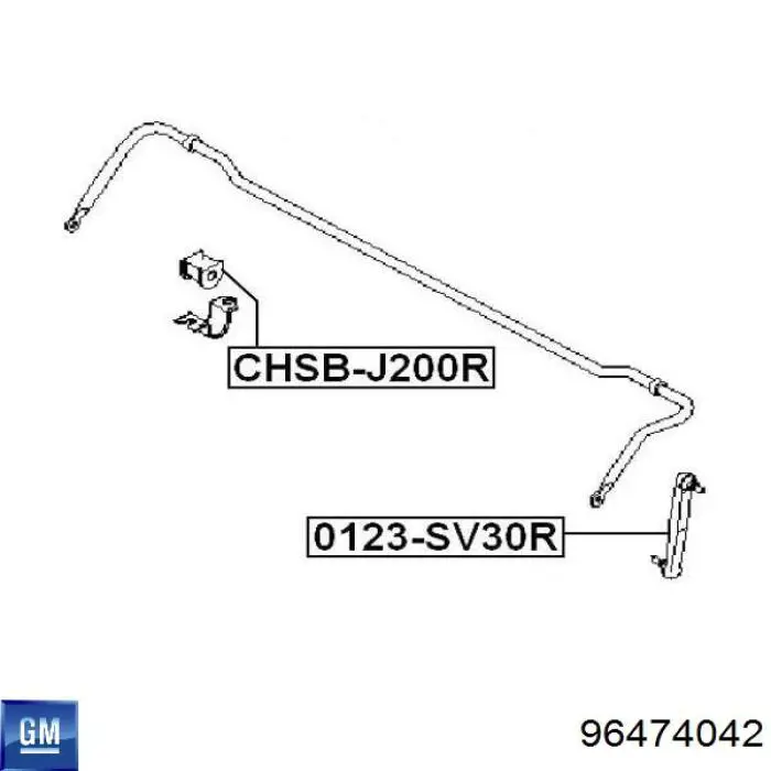 Comprar 96474042 General Motors Buje de barra estabilizadora trasera